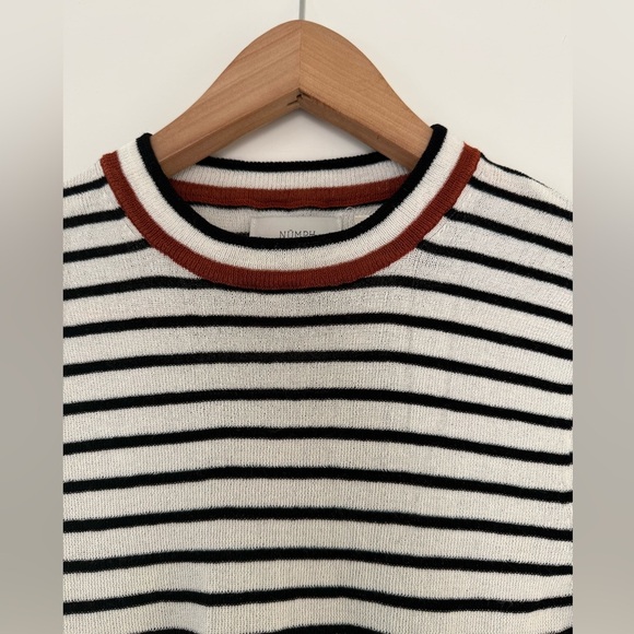 Numph Lightweight Striped Knit Crewneck, size large. - Picture 3 of 8